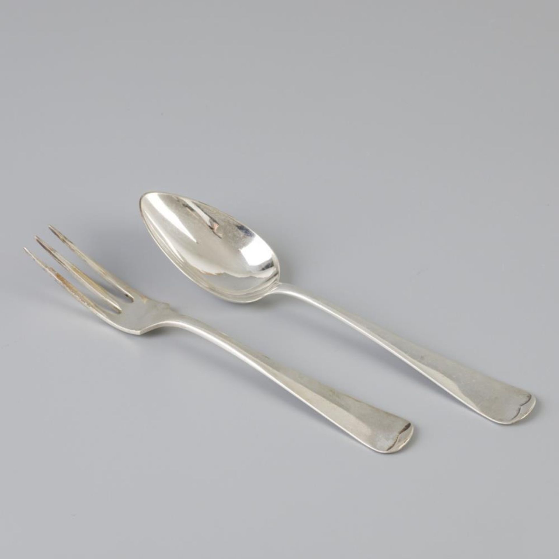 24 piece set spoons & forks "Haags Lofje" silver. - Bild 2 aus 6