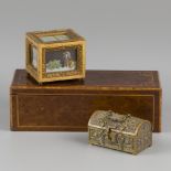 A lot comprising (3) various boxes, o.w. one with various scenes behind glass, 19th century and late