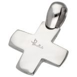 Pomellato 18K. white gold cross-shaped pendant.