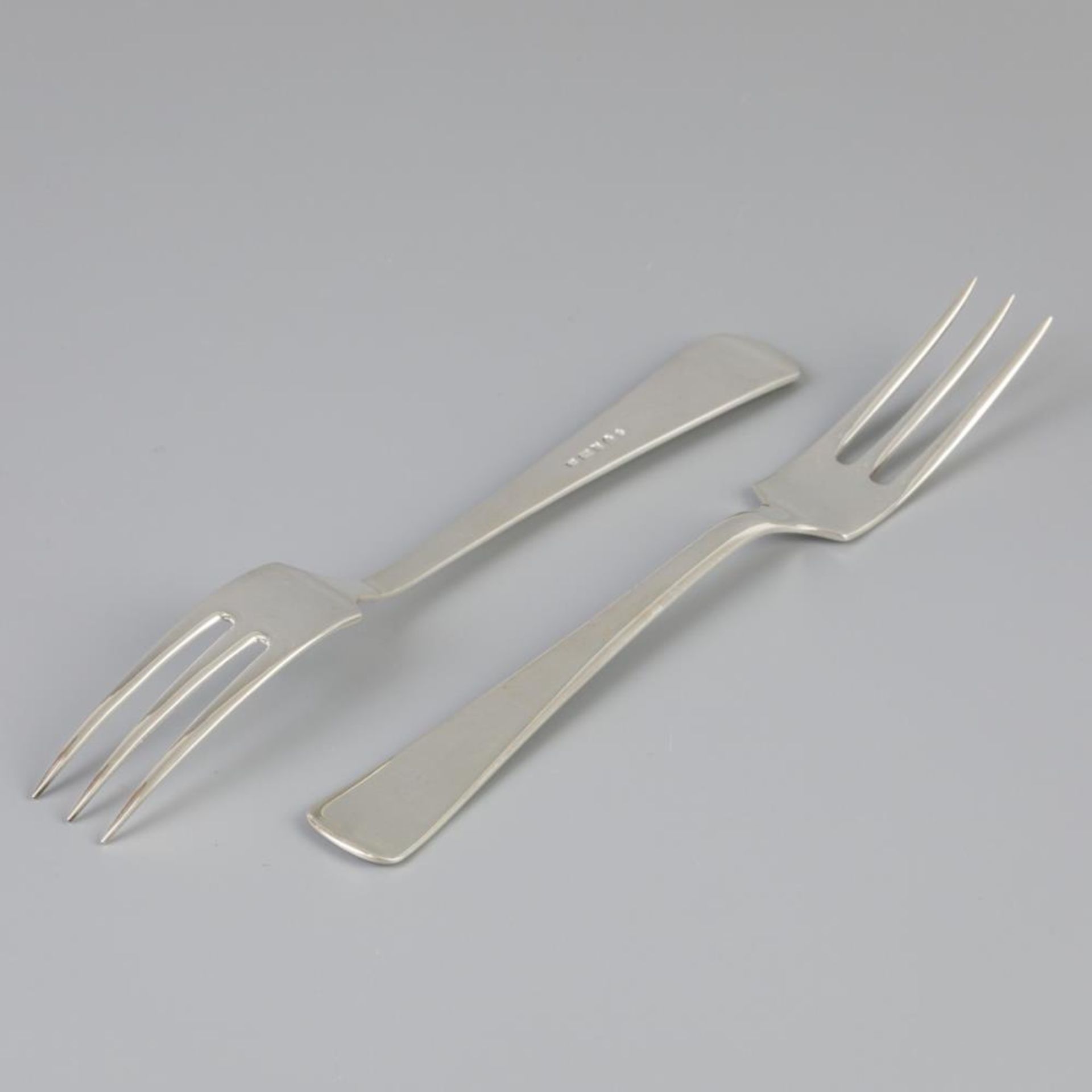 6 piece set of forks "Haags Lofje" silver. - Image 3 of 4