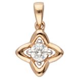 18K. Yellow gold pendant set with approx. 0.18 ct. diamond.