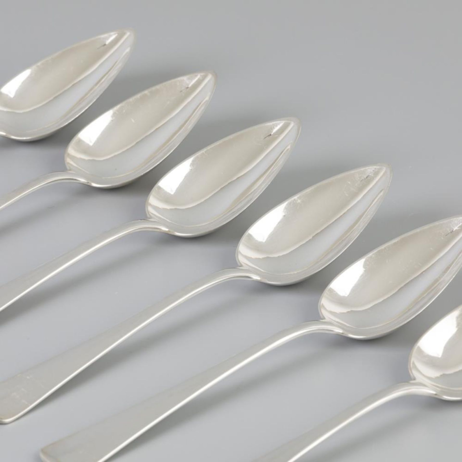 6 piece set dinner spoons "Haags Lofje" silver. - Image 2 of 6