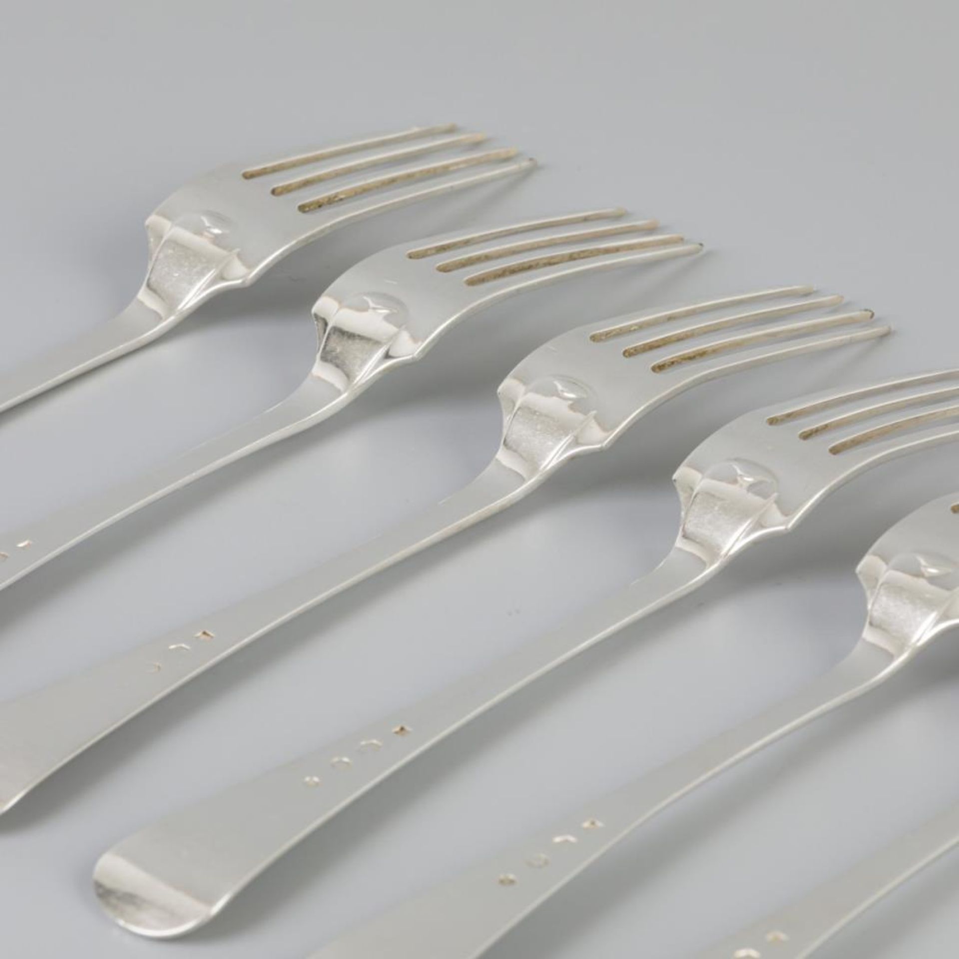 6 piece set dinner forks "Haags Lofje" silver. - Bild 4 aus 6