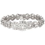 Pt 900 Platinum openwork Art Deco bracelet set with approx. 8.20 ct. diamond.