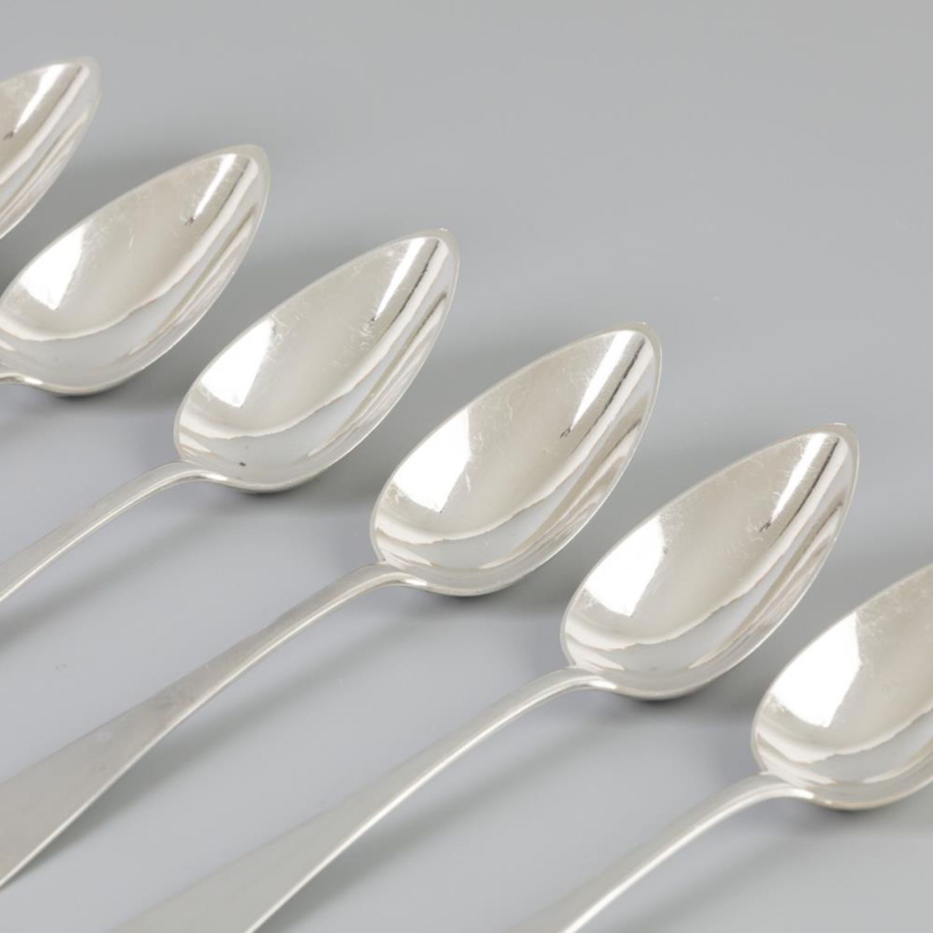 6 piece set of spoons "Haags Lofje" silver. - Bild 2 aus 6