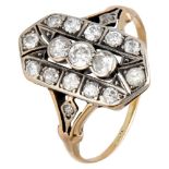 BLA 10K. yellow gold dinner ring set with approx. 0.58 ct. diamond.