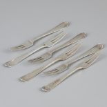 6 piece set of pastry forks ''Hollands Rondfilet" silver.