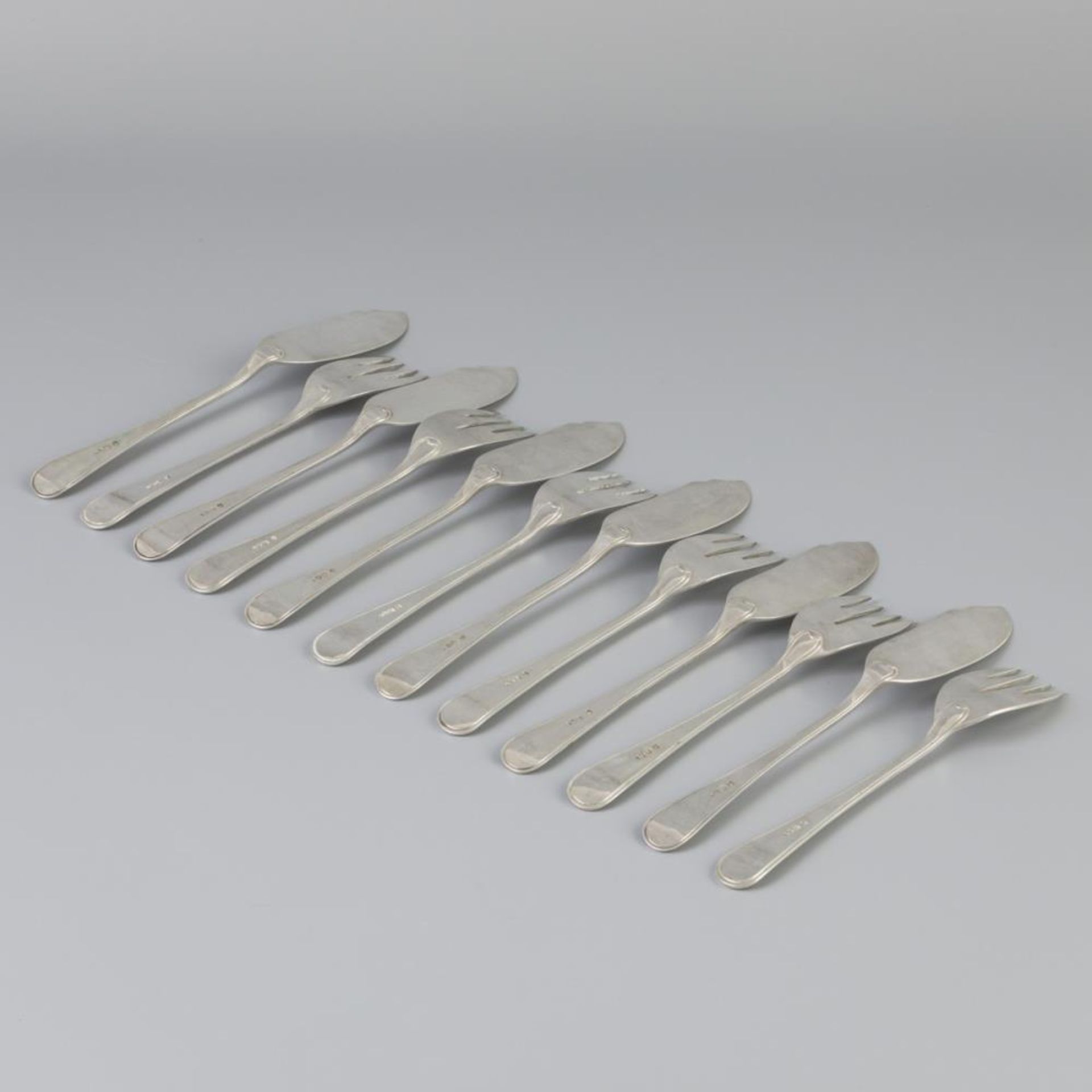 12 piece silver fish cutlery set. - Bild 3 aus 5