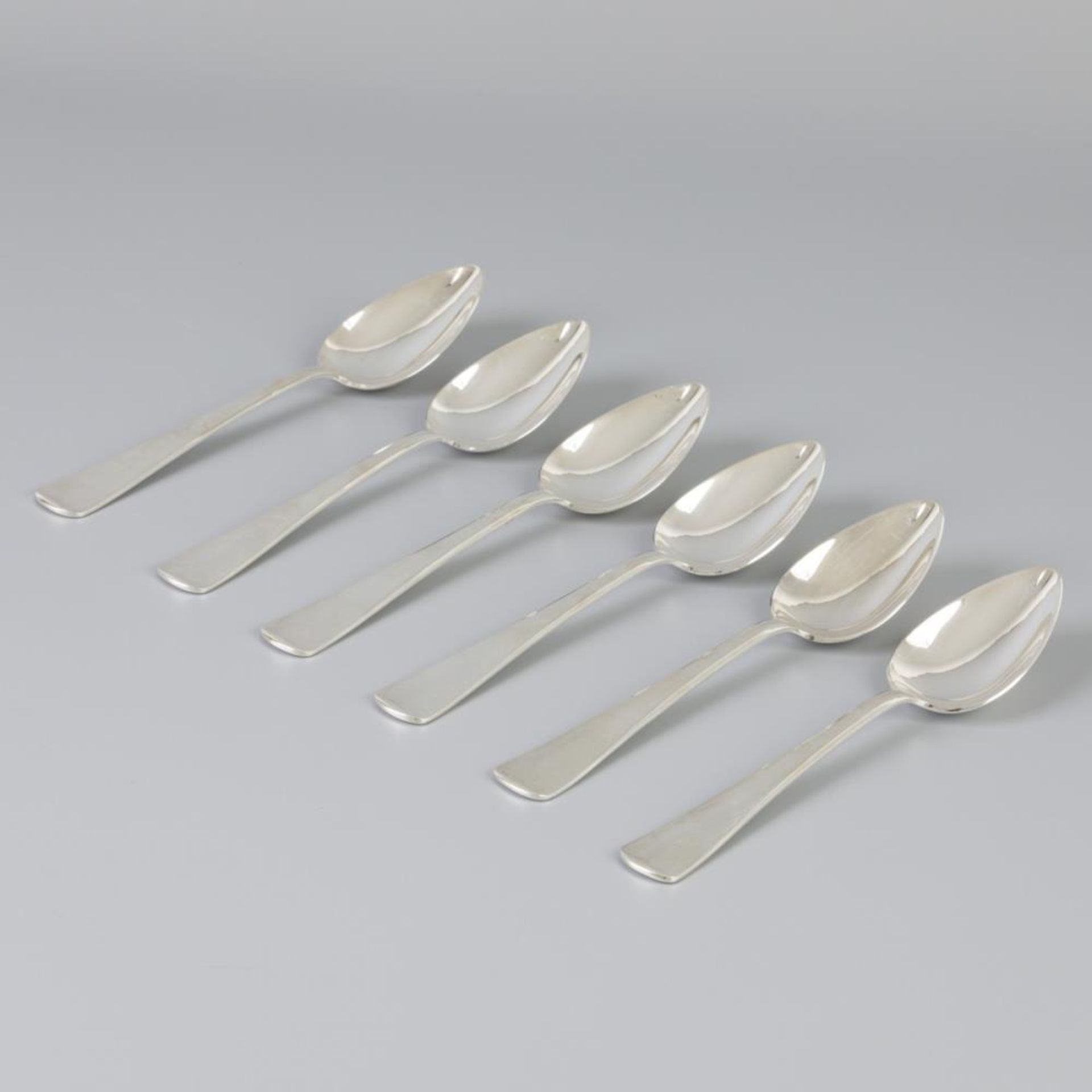 6 piece set of spoons "Haags Lofje" silver.