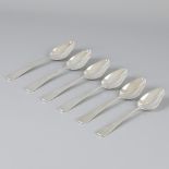 6 piece set of spoons "Haags Lofje" silver.