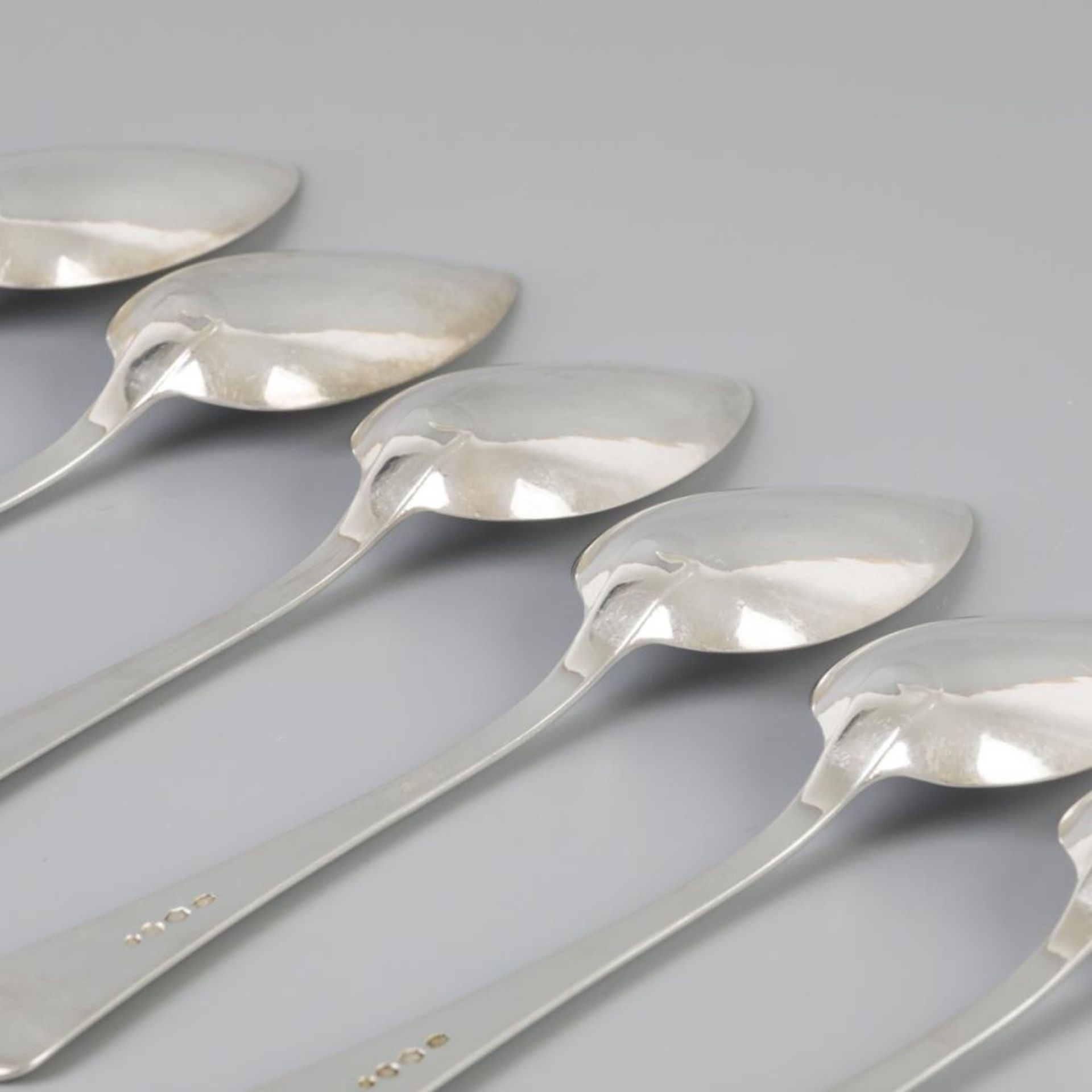 6 piece set dinner spoons "Haags Lofje" silver. - Image 3 of 6