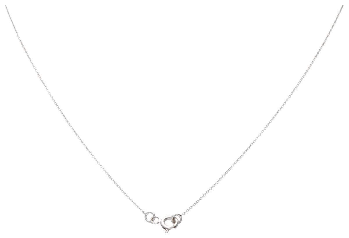 18K. White gold necklace and heart-shaped pendant set with approx. 0.80 ct. diamond. - Image 6 of 6