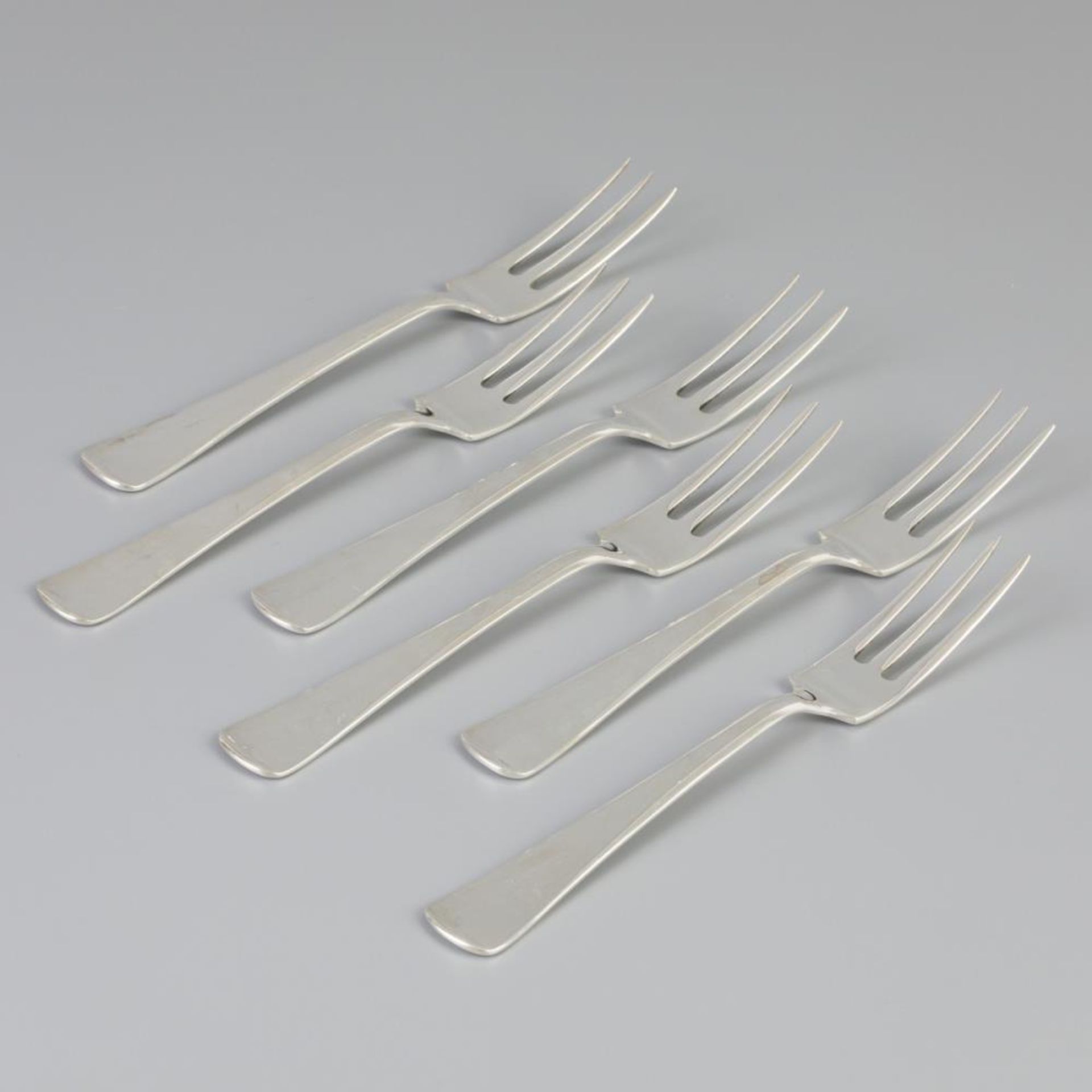 6 piece set of forks "Haags Lofje" silver.