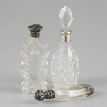 3-piece lot of perfume bottles silver.