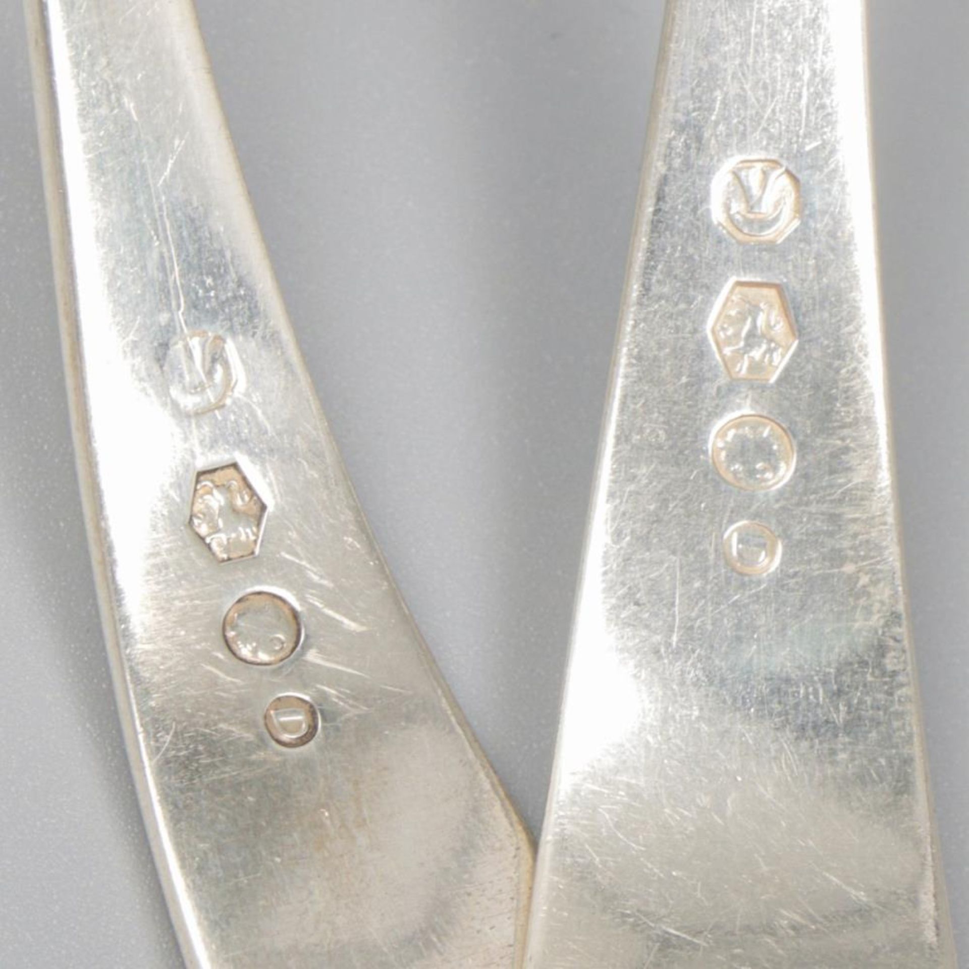 2-piece set of sauce spoons "Hollands Puntfilet" silver. - Image 4 of 5