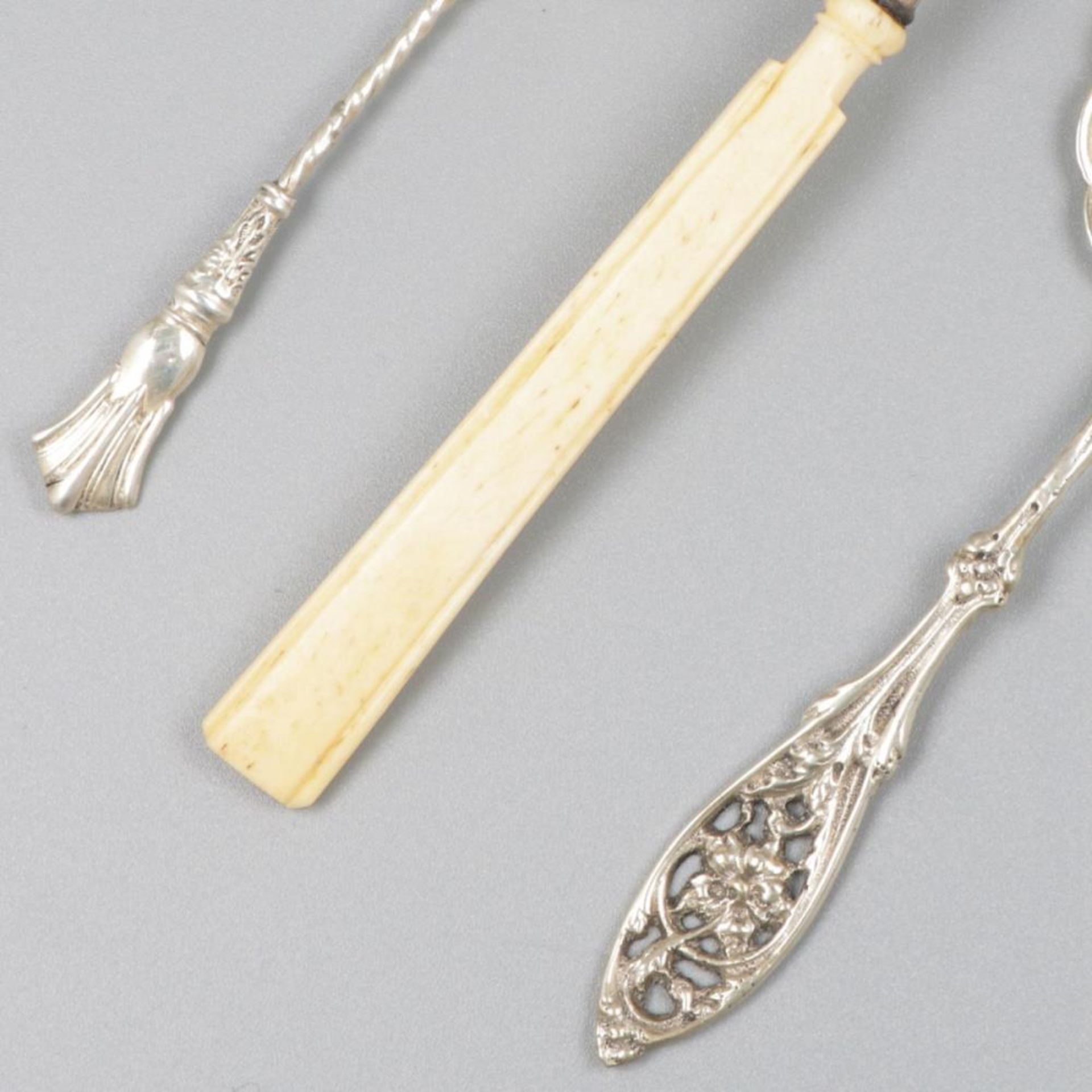 3-piece lot sifter spoons & absinthe spoon silver. - Bild 4 aus 7