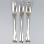 3 piece set dinner forks (Rotterdam, Rudolph Sondag 1780-1798) silver.