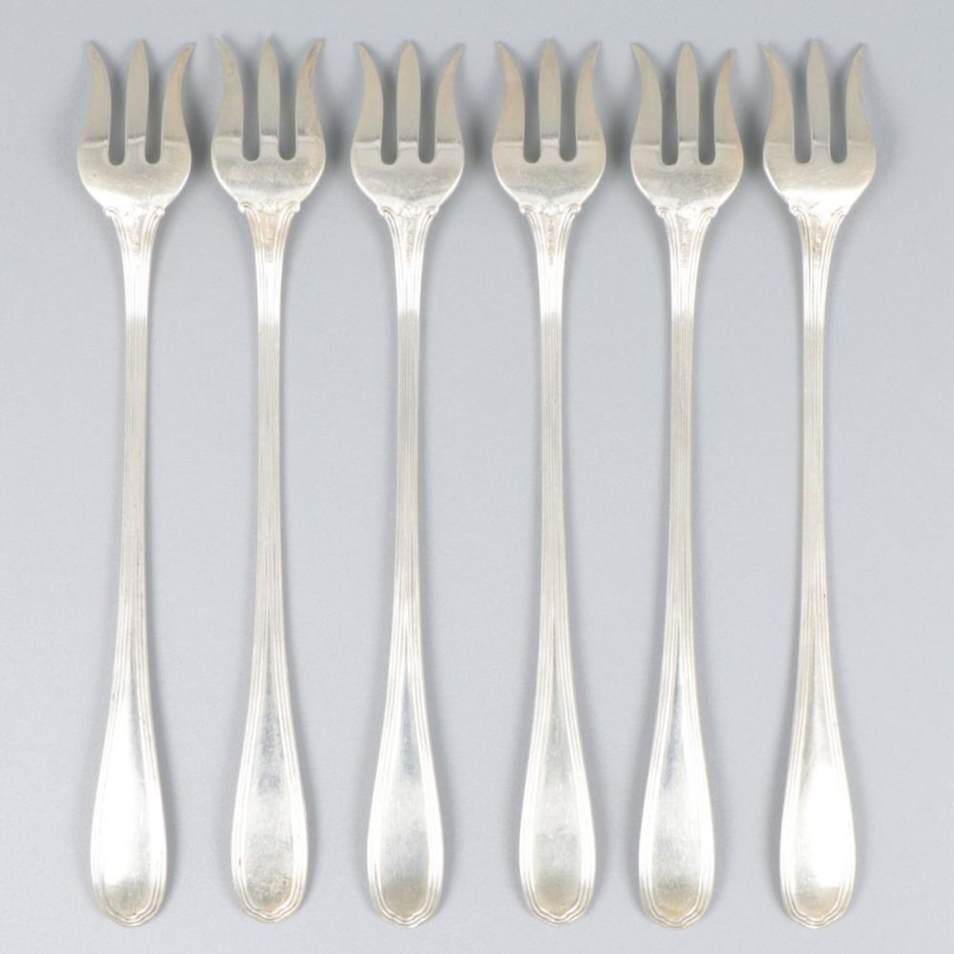 6-piece set of fruit forks silver. - Image 3 of 7