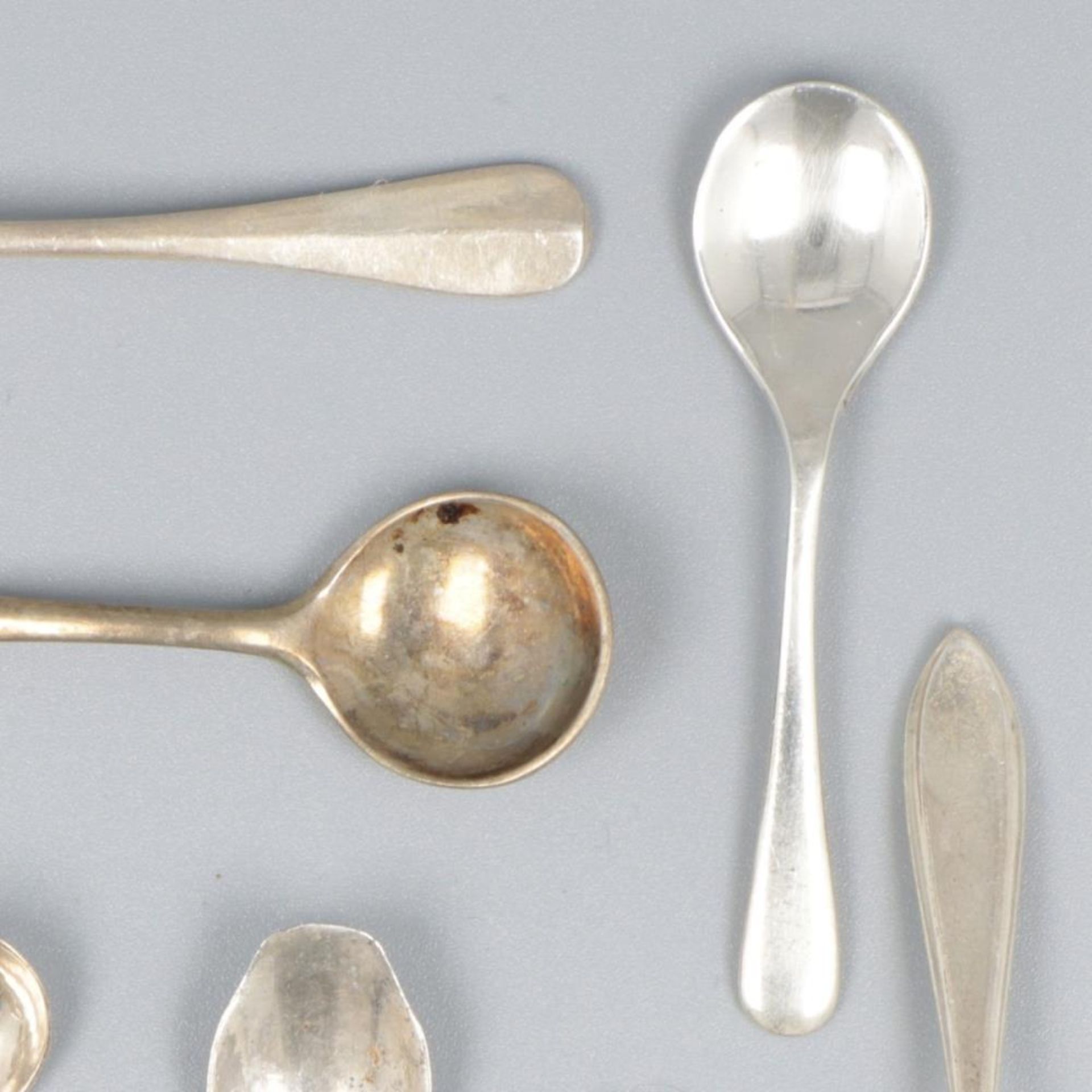 10-piece lot salt spoons silver. - Bild 2 aus 5
