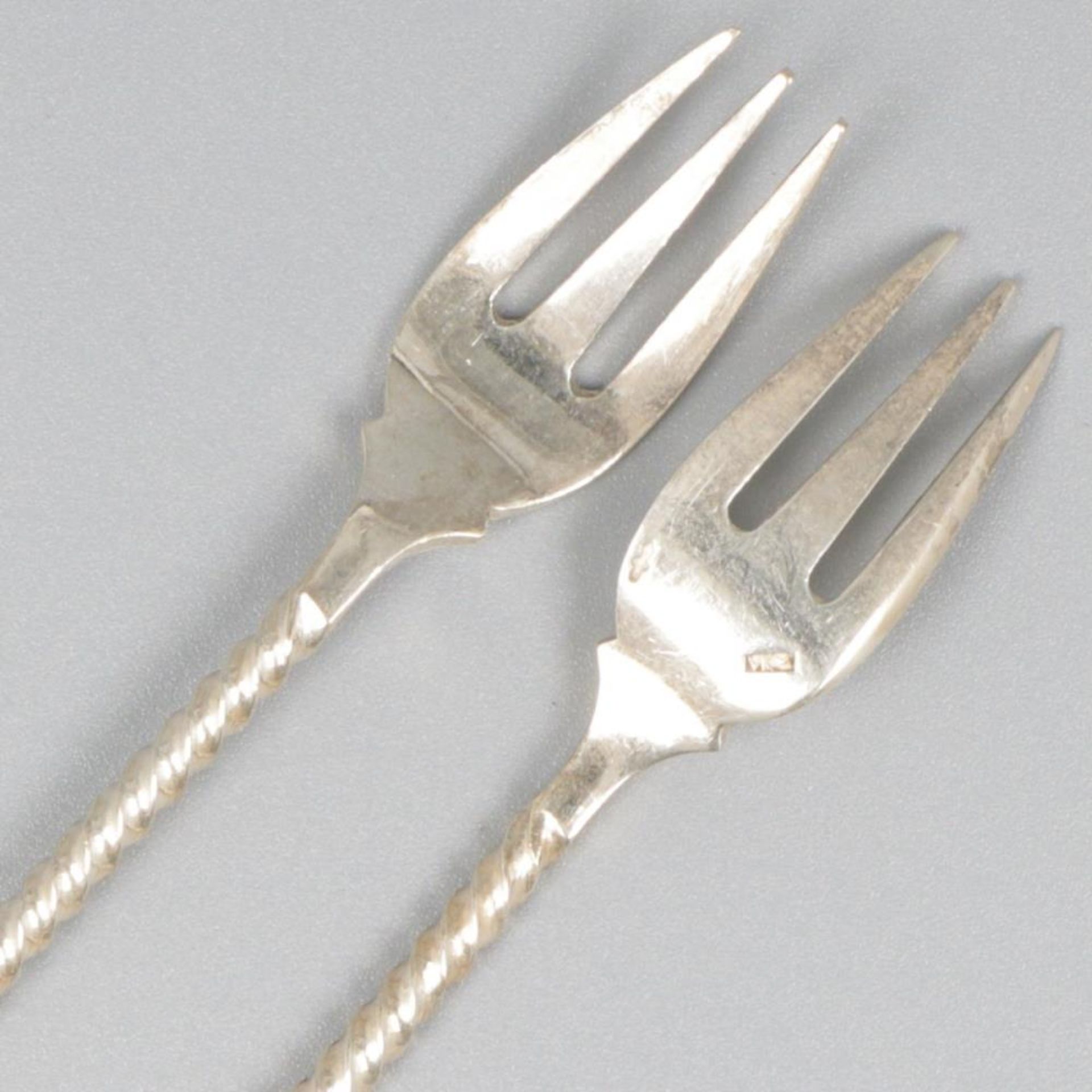 12-piece set silver cake / pastry forks. - Image 5 of 6