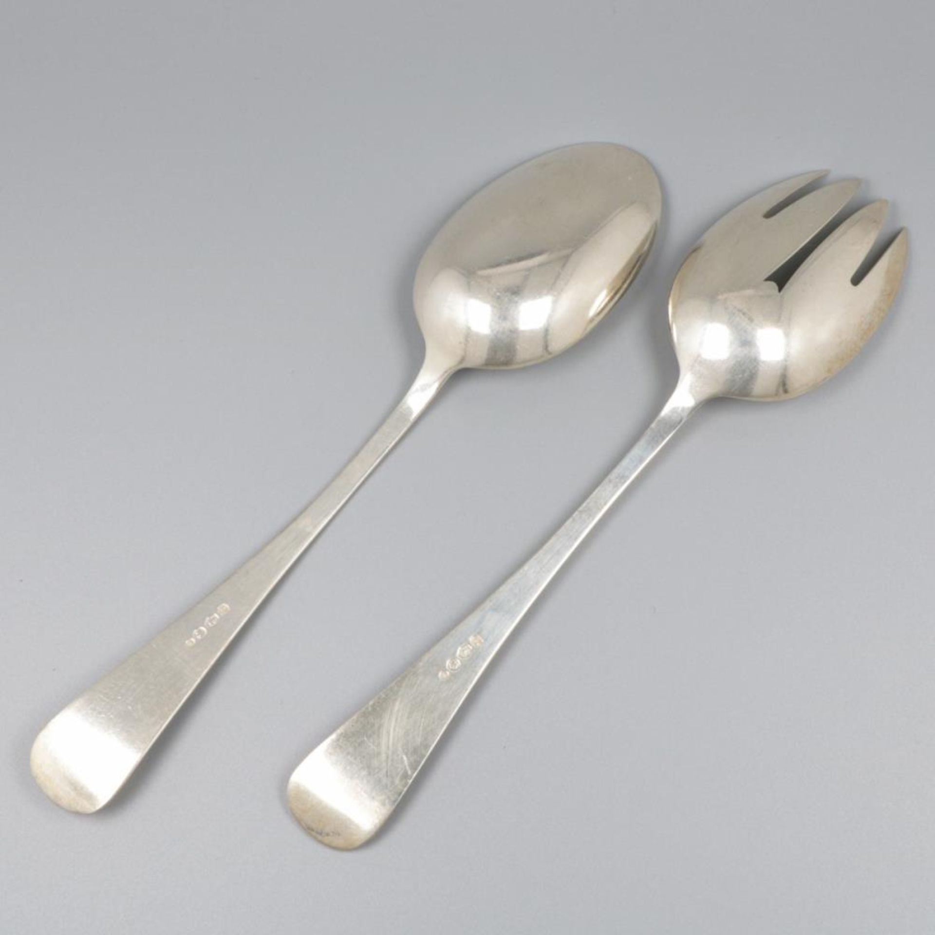 2-piece salad servers "Haags Lofje" silver. - Bild 3 aus 5