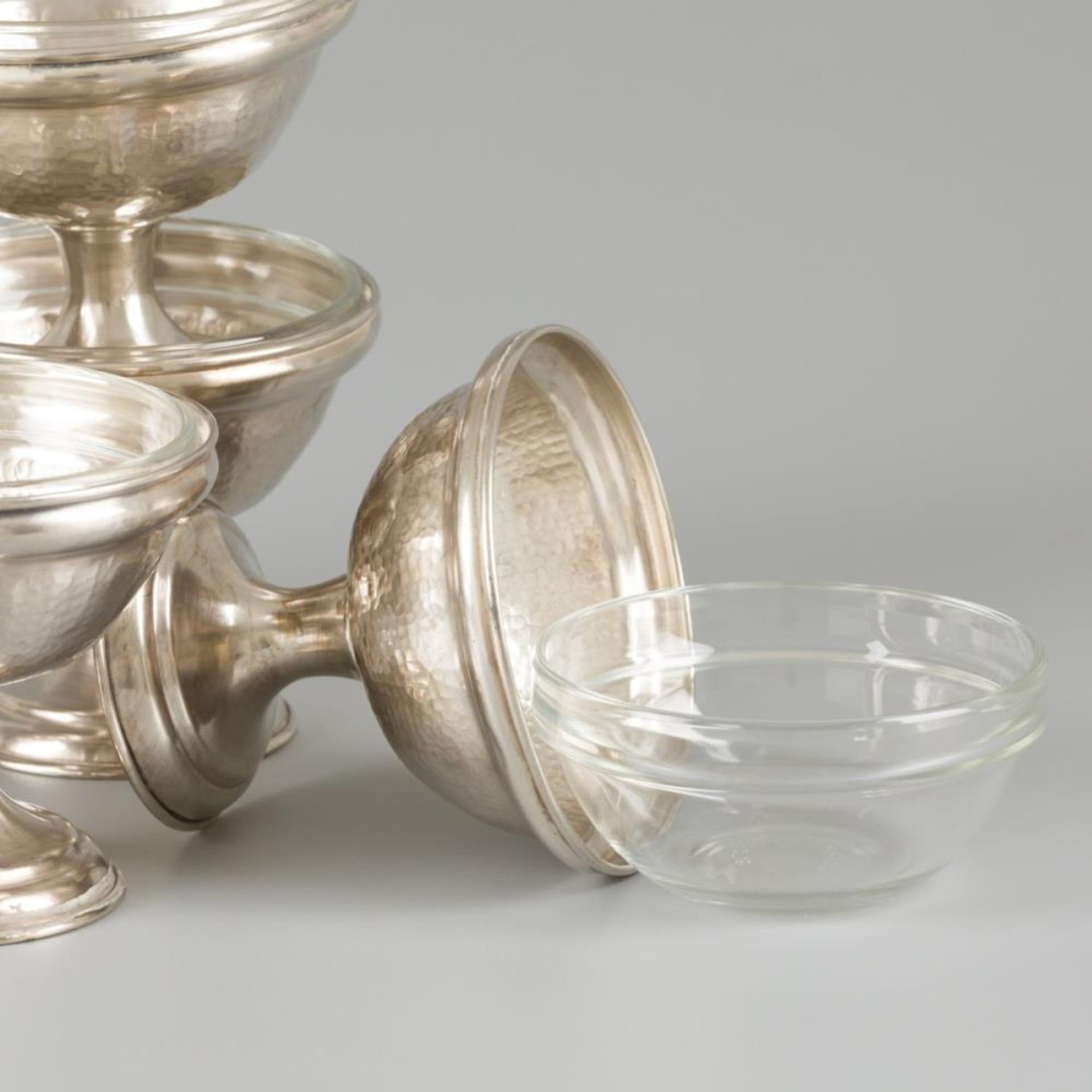 6-piece set of ice cream coupes silver. - Image 3 of 8