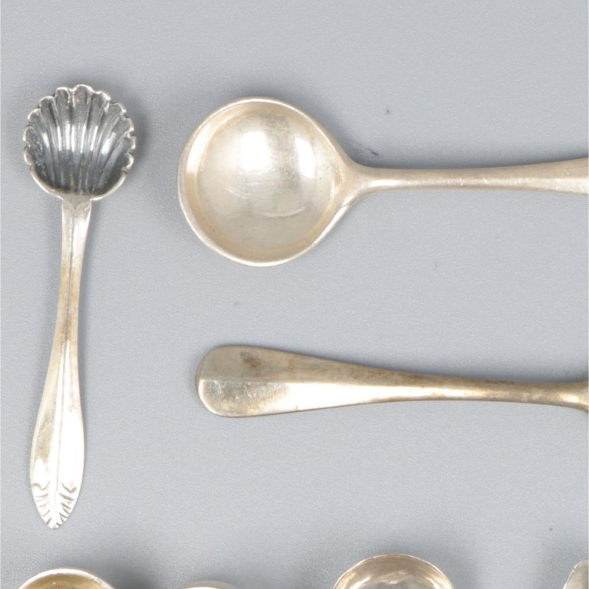 10-piece lot salt spoons silver. - Bild 3 aus 5