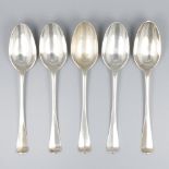 5 piece set of dinner spoons (Arnhem, Johan Goedefro 1800- ...) silver.