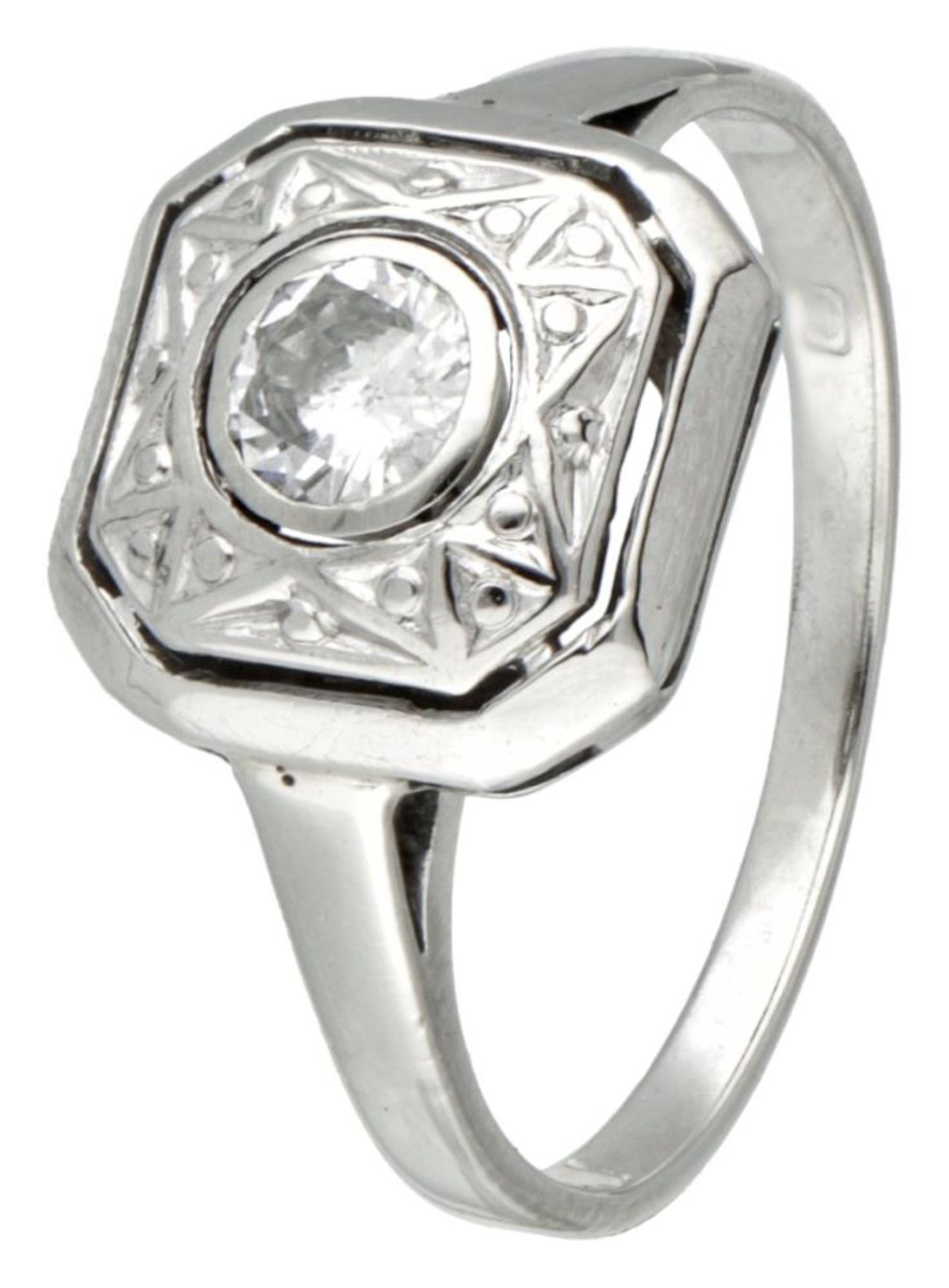 14K. White gold vintage ring set with approx. 0.17 ct. diamond.