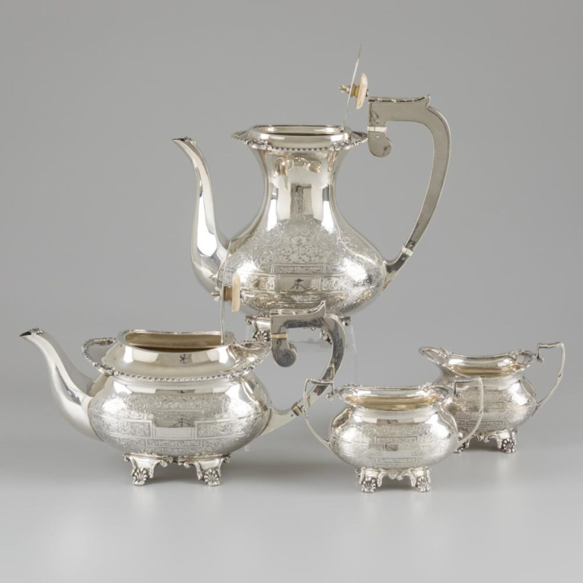 4-piece coffee & tea set silver. - Image 2 of 15