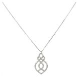 BLA 9K. white gold necklace and pendant set with approx. 0.36 ct. diamond.