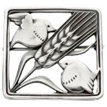 Art Deco sterling silver no.250 'Birds on Wheat' brooch by Arno Malinowski for Georg Jensen.