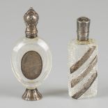 2-piece lot of perfume bottles silver.