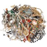 Large lot of costume jewelry, including silver.
