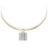 18K. Bicolor gold classic 'Flanders' necklace set with approx. 1.64 ct. diamond.
