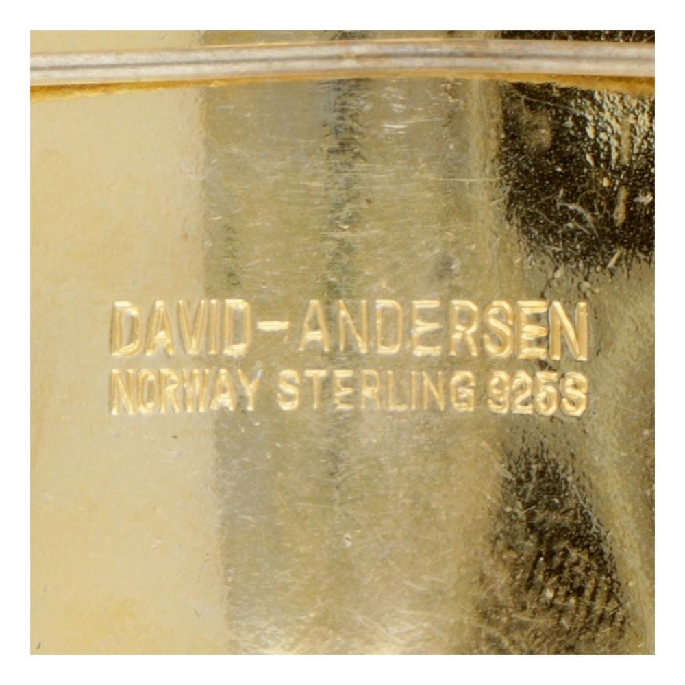 Sterling silver guilloche enamel butterfly brooch by Norwegian designer David Andersen. - Image 3 of 3