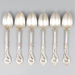 6-piece set of silver coffee spoons.