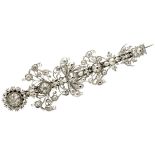Large antique (early 19th century) BLA silver brooch set with rose cut diamonds.