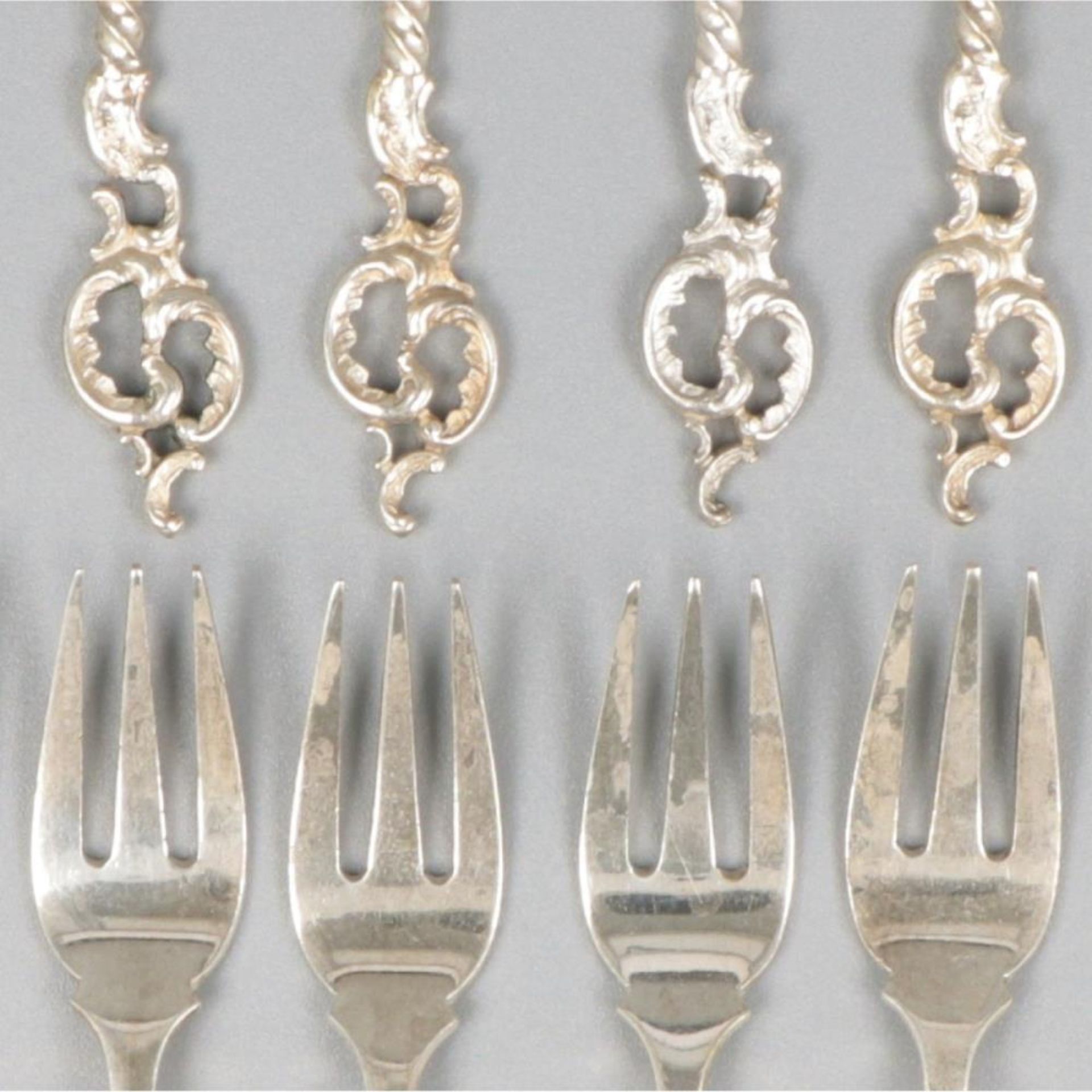 12-piece set silver cake / pastry forks. - Image 3 of 6