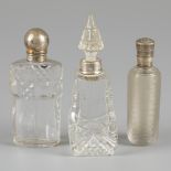 3-piece lot of perfume bottles silver.