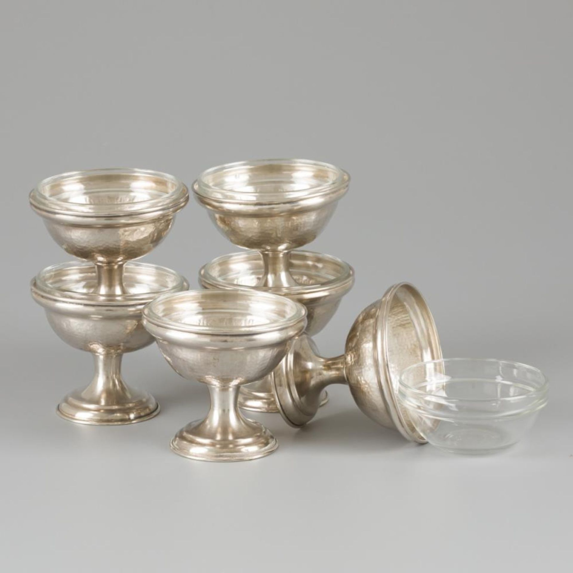 6-piece set of ice cream coupes silver. - Image 7 of 8