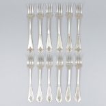 12-piece set silver cake / pastry forks.