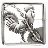 Sterling silver vintage no.276 'Cockerel' brooch by Arno Malinowski for Georg Jensen.