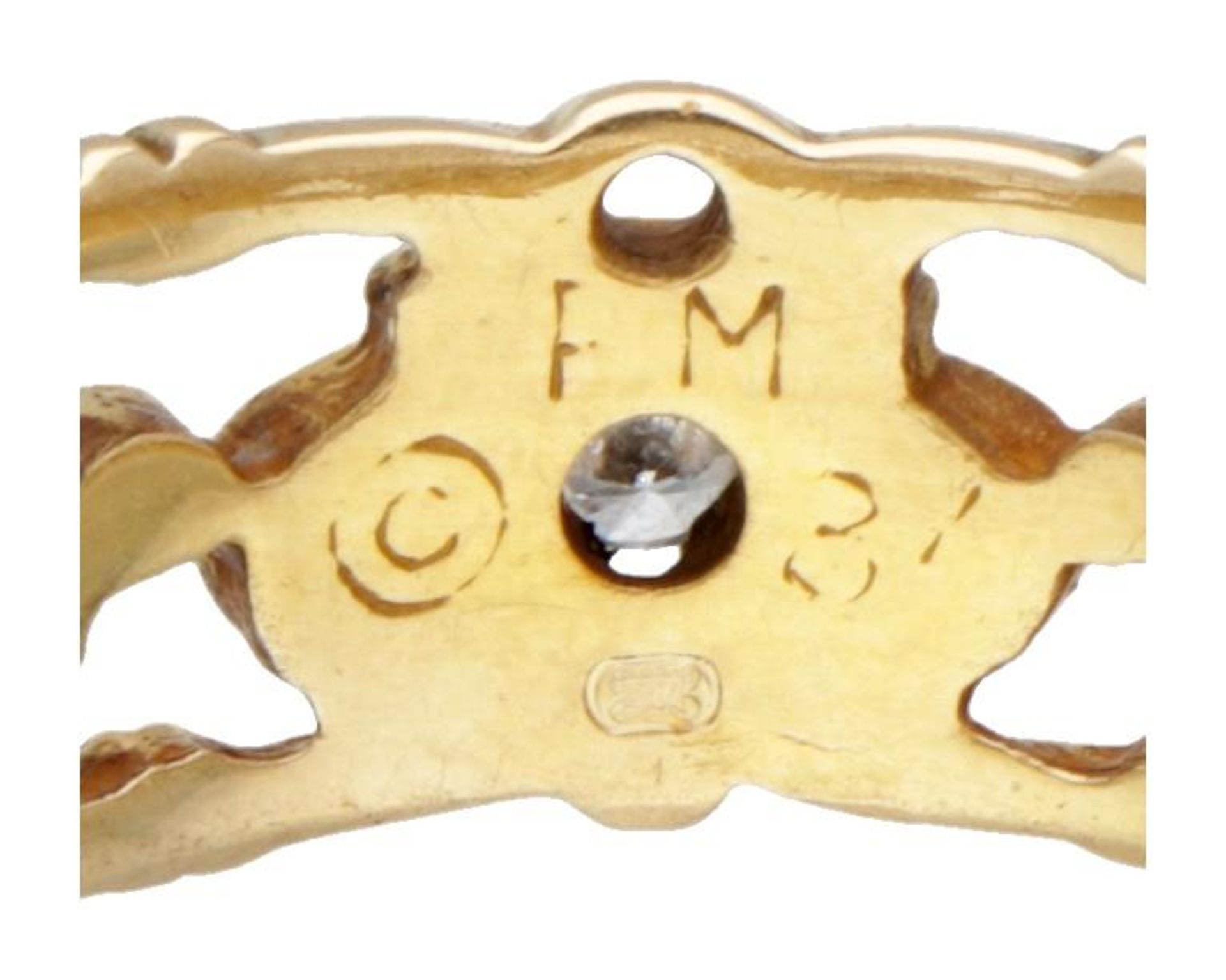 Franklin Mint 18K. yellow gold ring set with approx. 0.21 ct. diamond. - Bild 3 aus 4