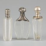 3-piece lot of perfume bottles silver.