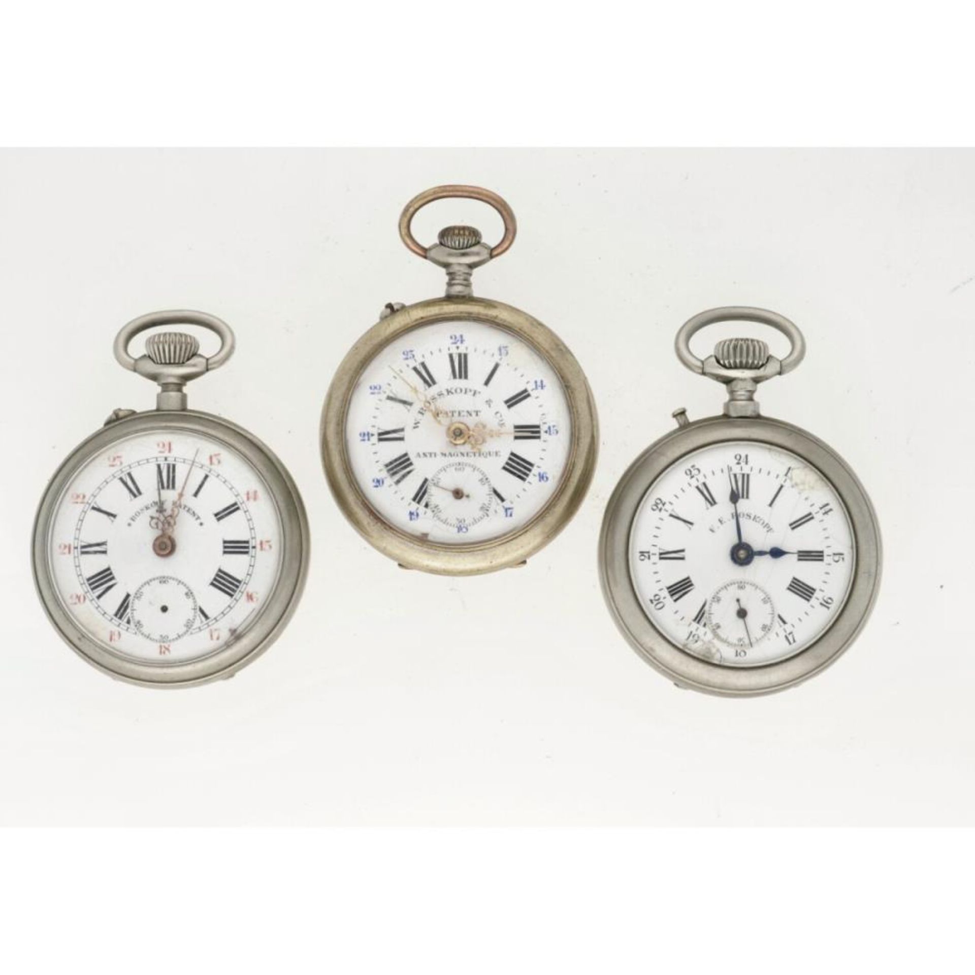 Lot (3) men's pocket watches.