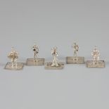 5-piece lot musician miniatures silver.