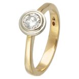 14K. Yellow gold solitaire ring set with approx. 0.40 ct. diamond.