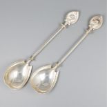2-piece set of compote spoons silver.