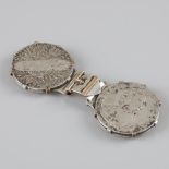 Buckle with 2 Austria 1 Thaler 1780 coins silver.